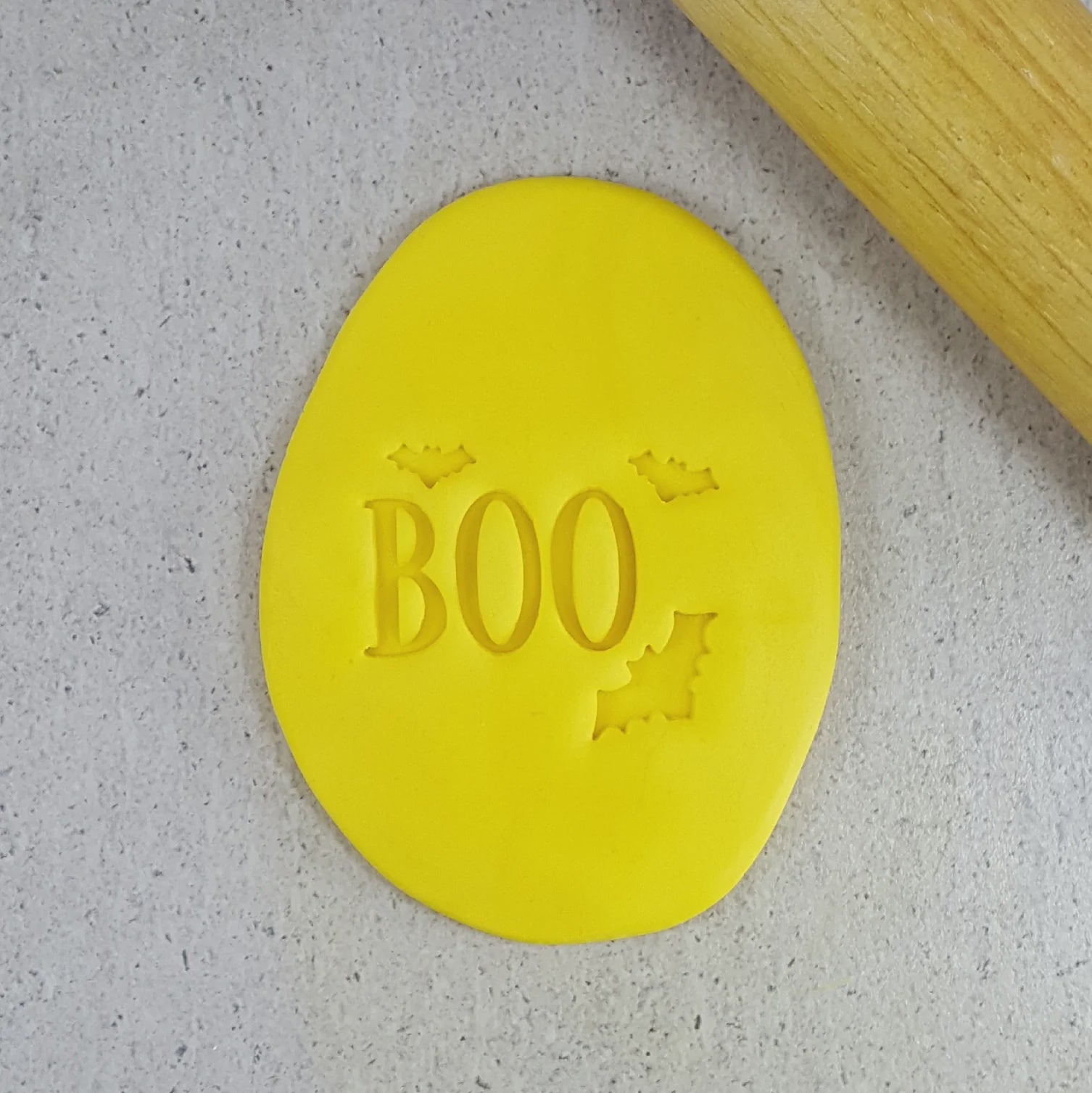 Custom Cookie Cutter BOO Bats Embosser 40mm