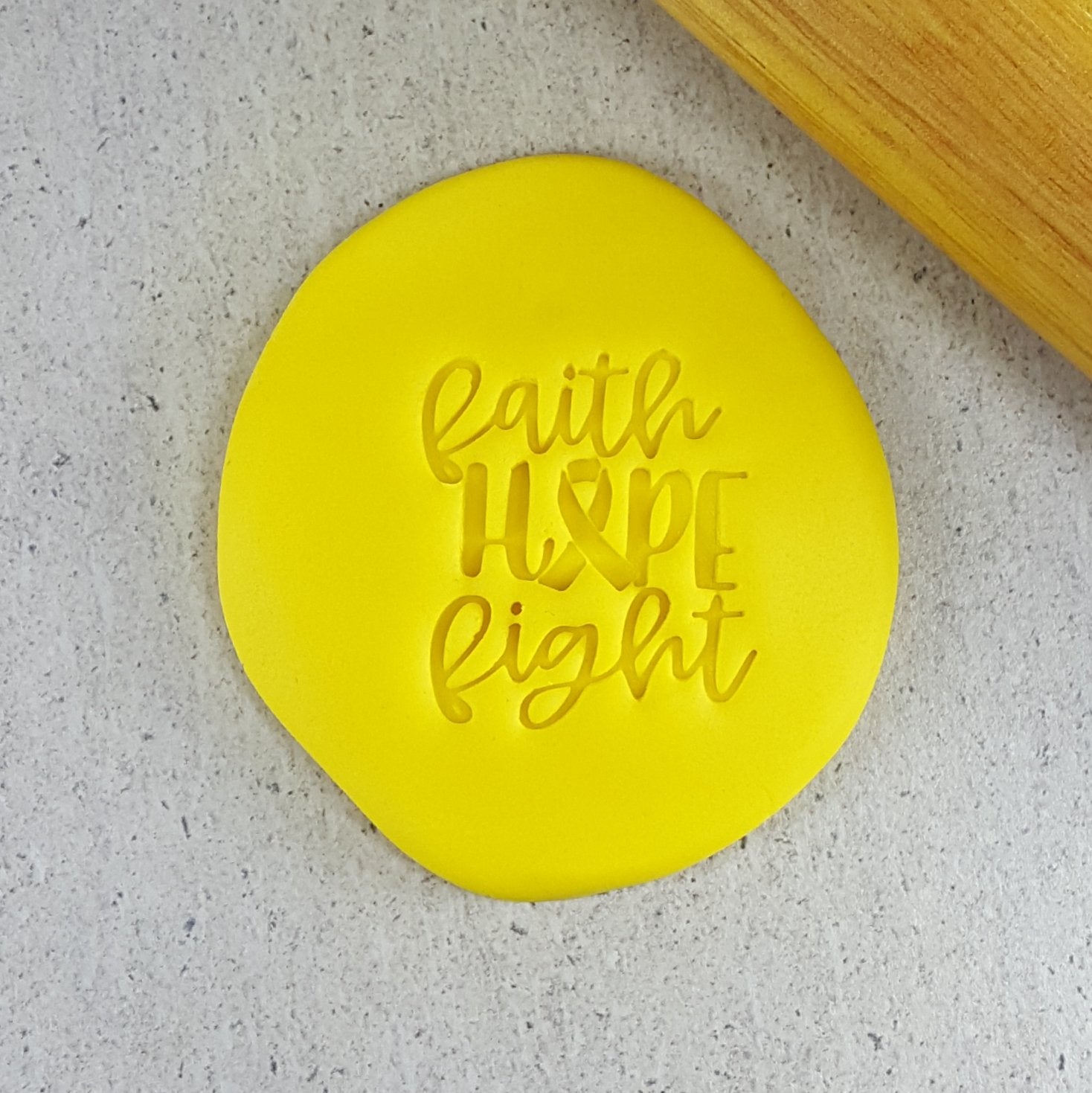 Custom Cookie Cutter Faith Hope Fight Embosser