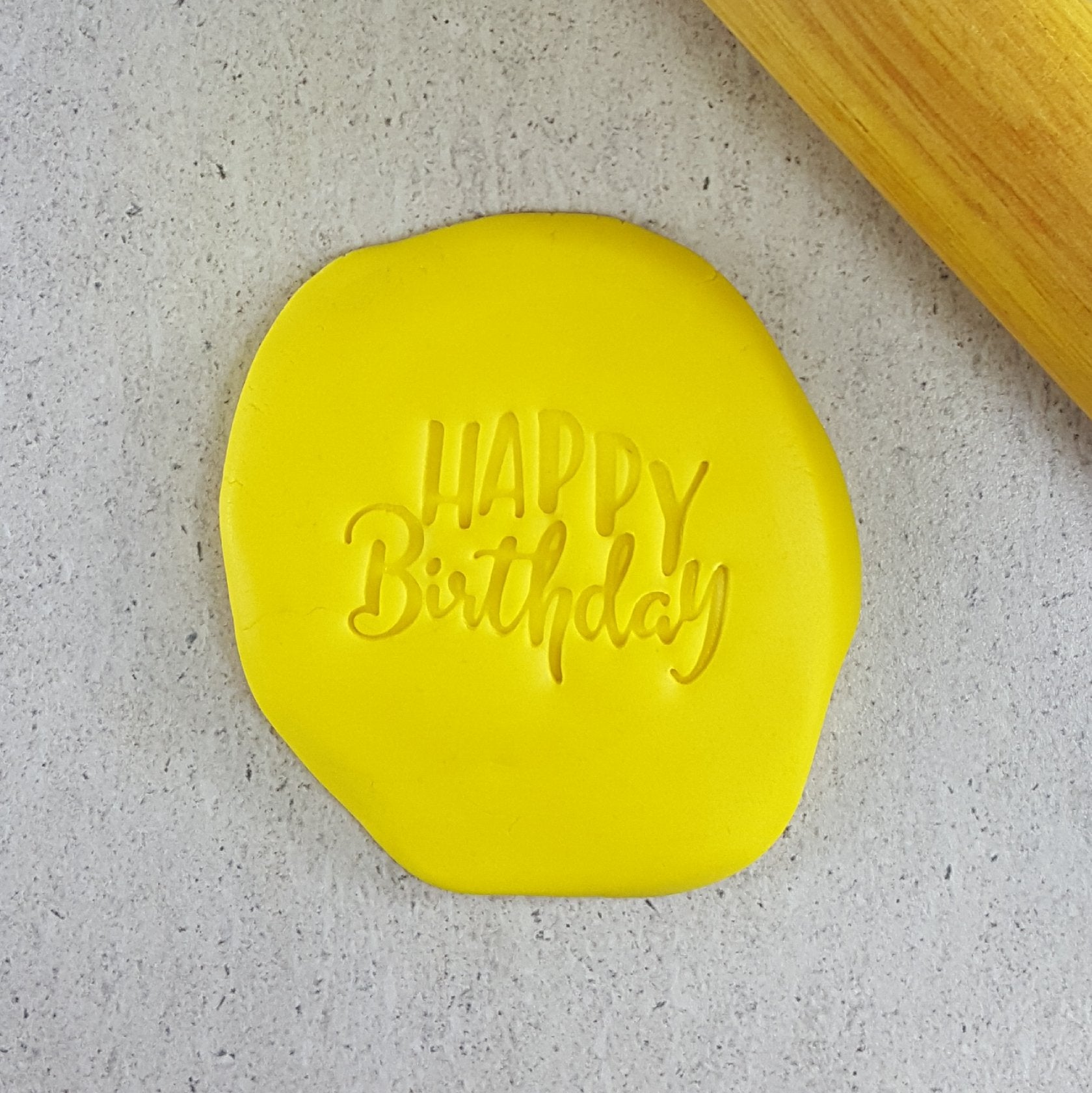 Custom Cookie Cutter Happy Birthday Embosser 60mm