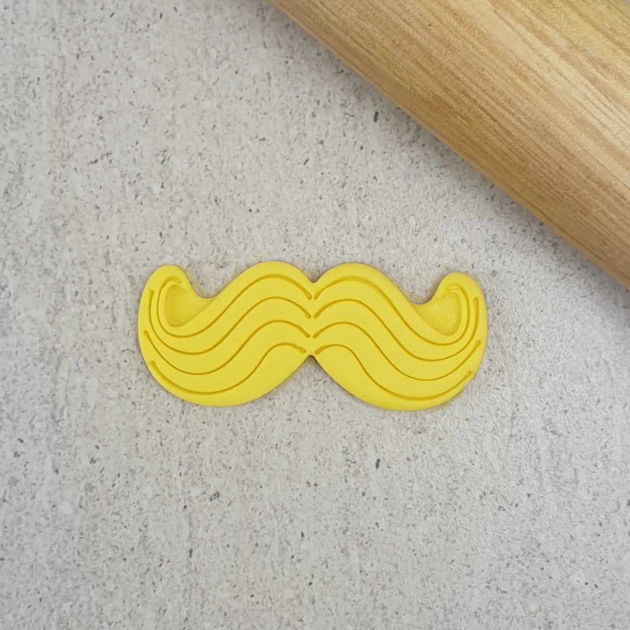 Custom Cookie Cutters Mustache V2 Embosser & Cutter Set