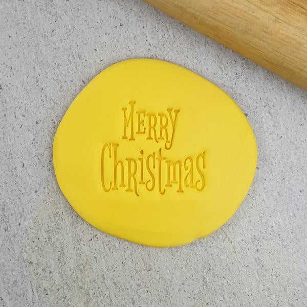 Custom Cookie Cutters Merry Christmas v2 Embosser