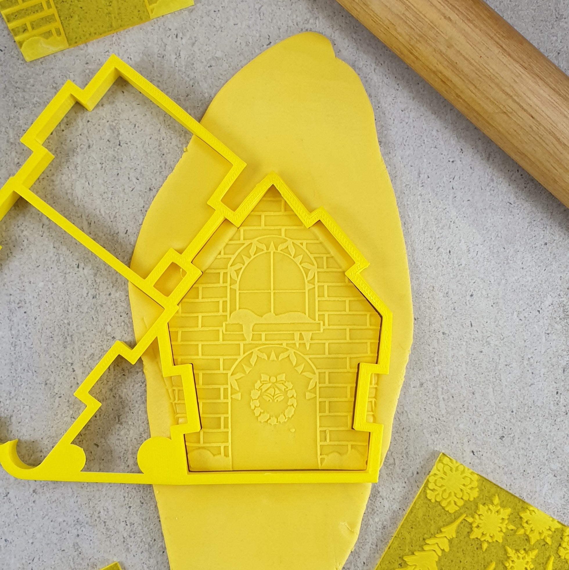 Whimsical 3D Embosser to suit Interlocking Gingerbread House