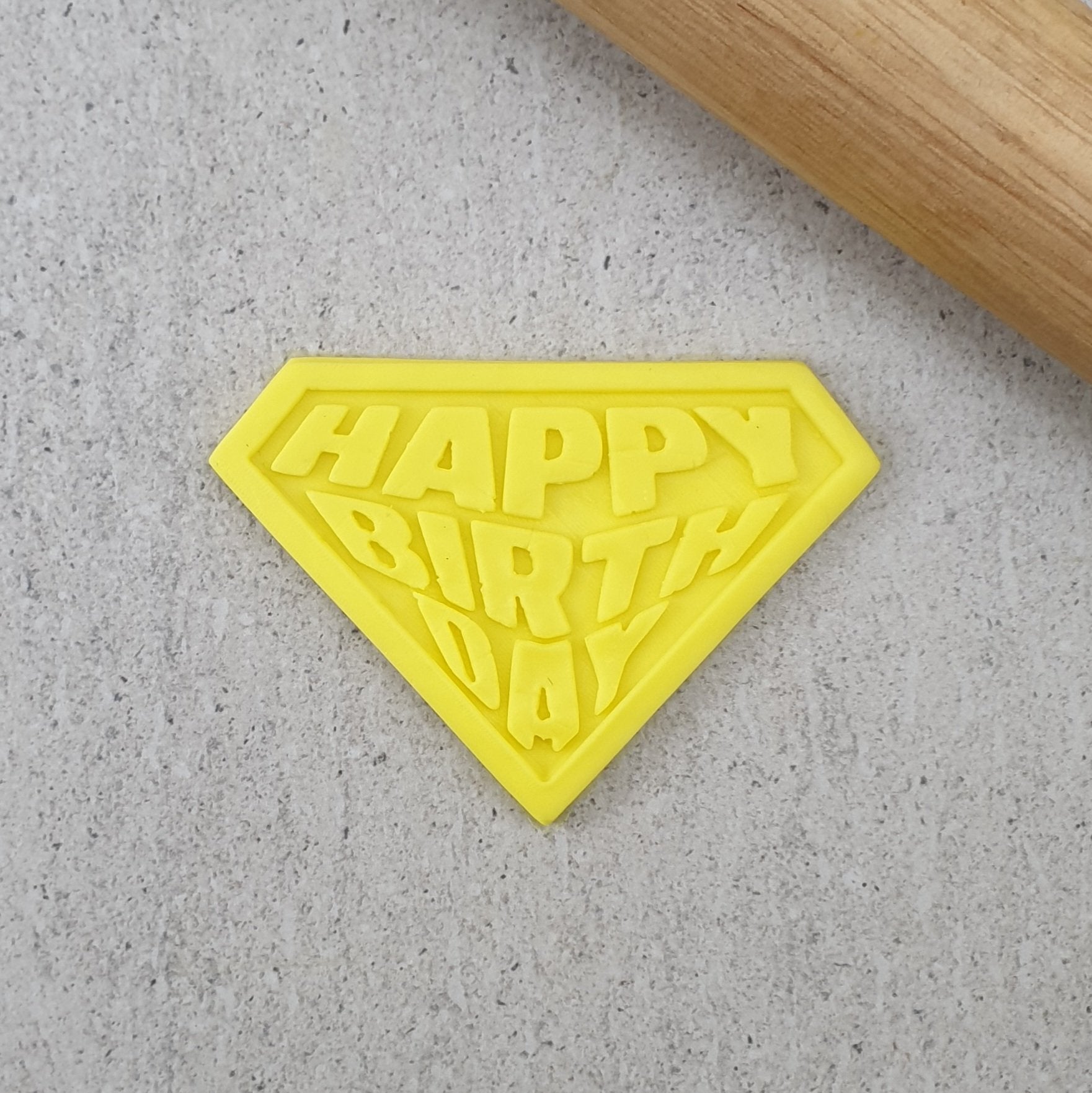 Custom Cookie Cutters - Happy Birthday Diamond Cutter & Embosser Set