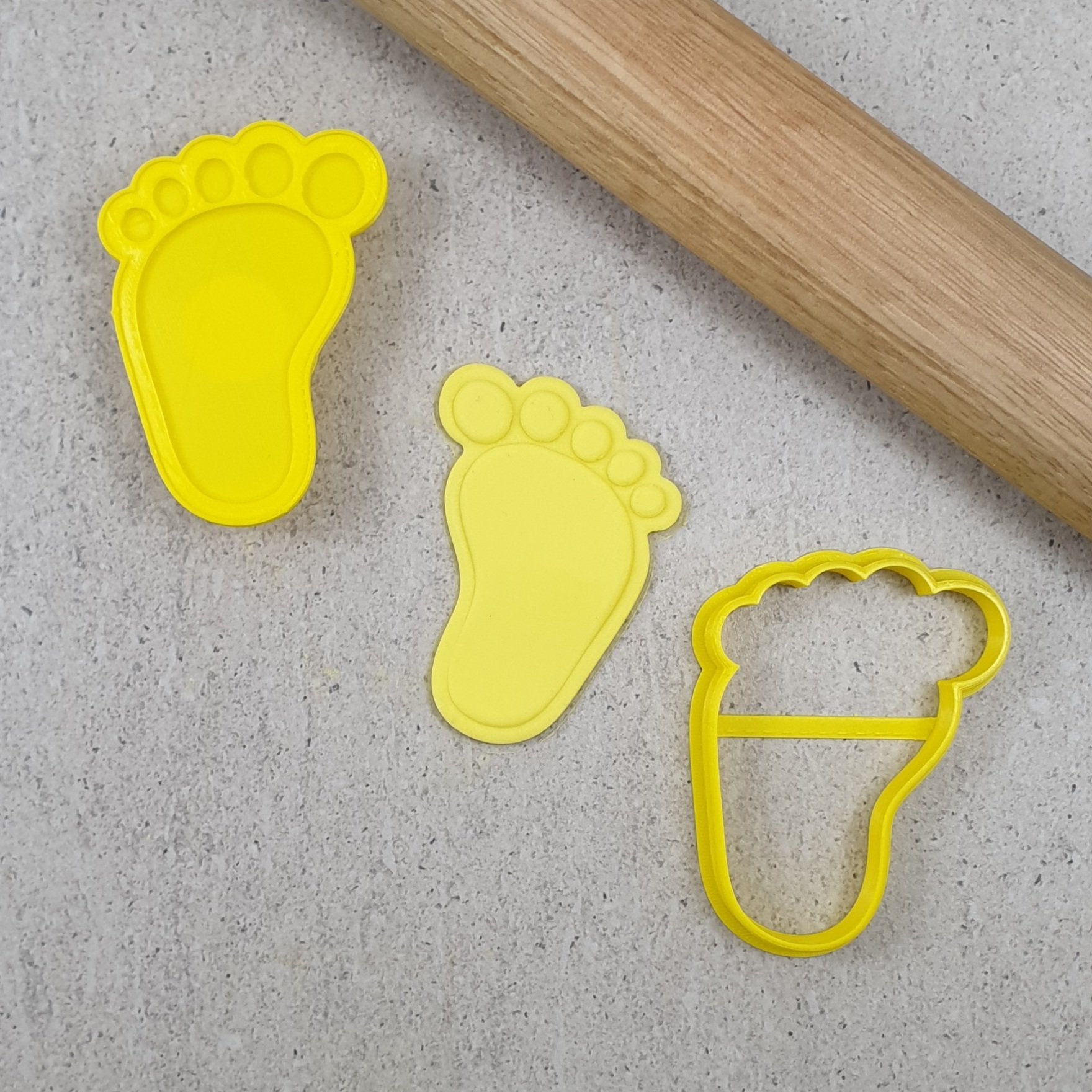 Custom Cookie Cutters Baby Foot Cutter & Debosser Set - Pair Full Set