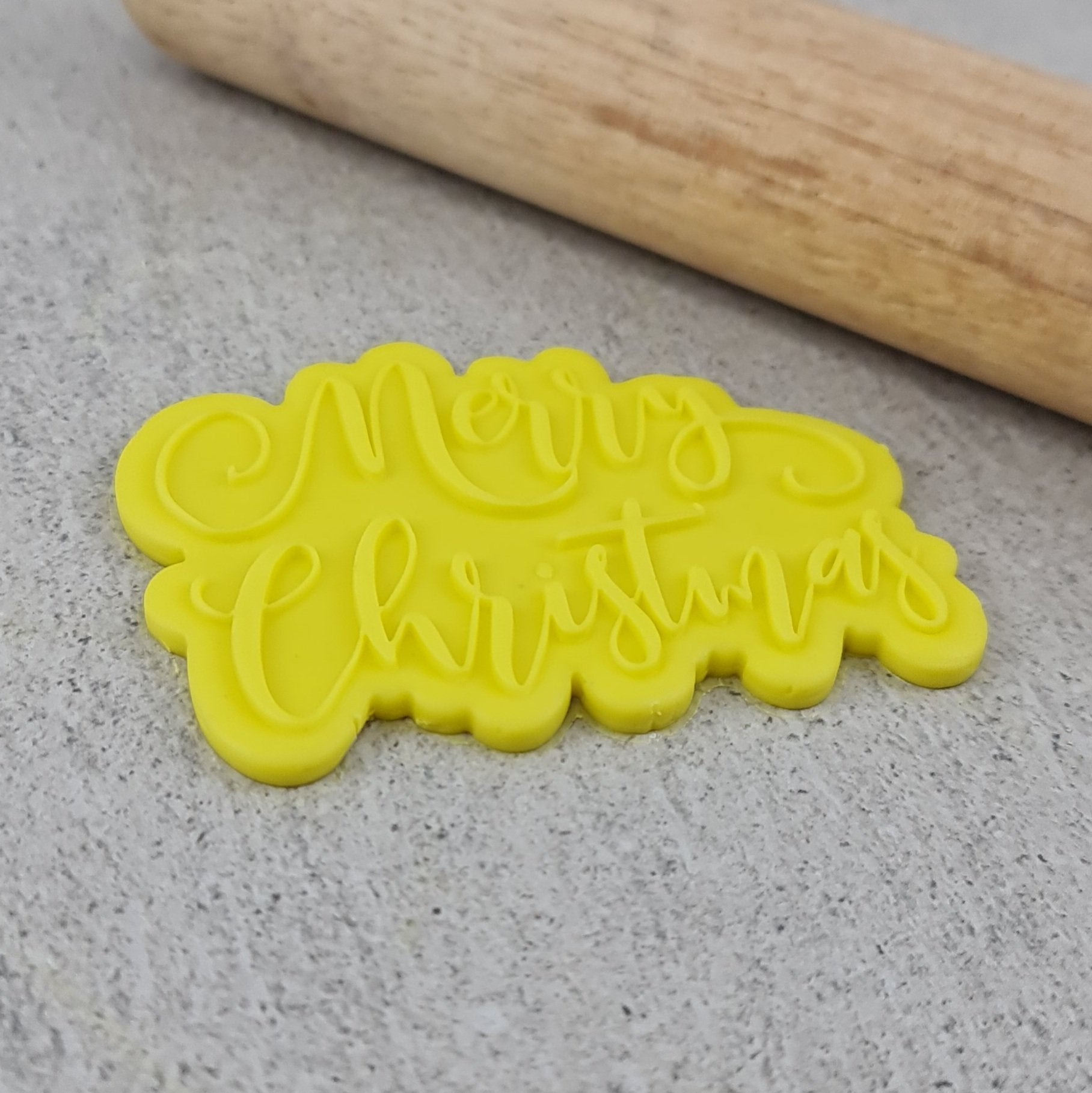 Custom Cookie Cutters Merry Christmas Debosser & Cutter Set