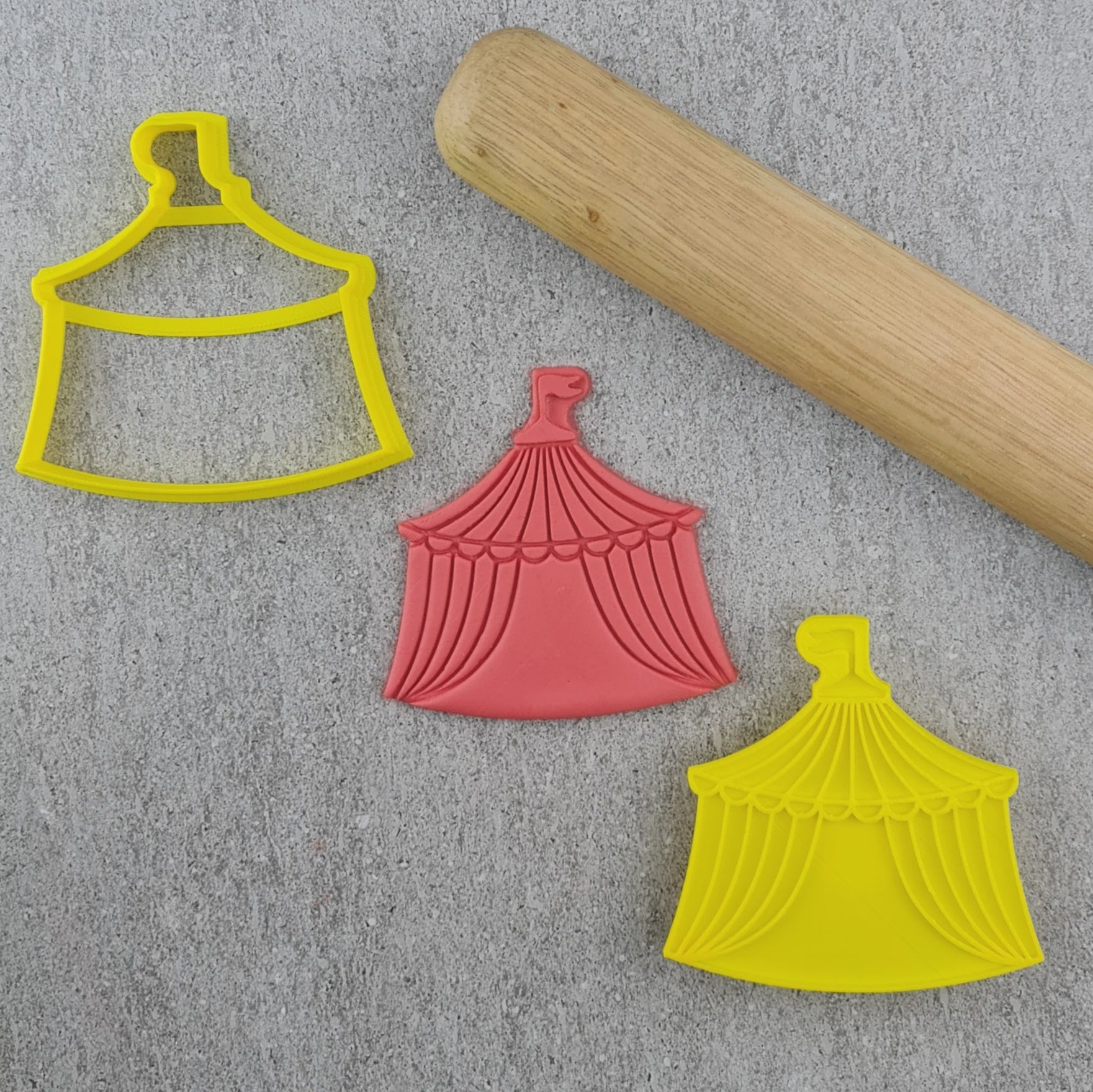 Custom Cookie Cutters Circus Tent Cutter and Embosser Set