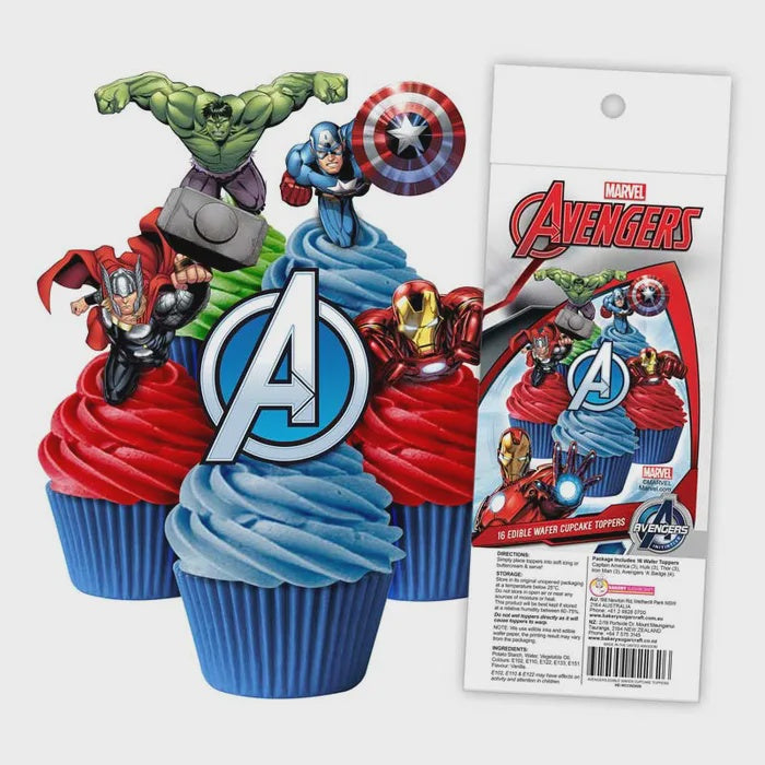 The Avengers Edible Wafer Cupcake Toppers 16 piece pack