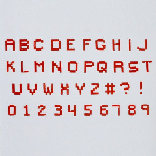 Pixel Alphabet and Number Set 2cm Upper Case
