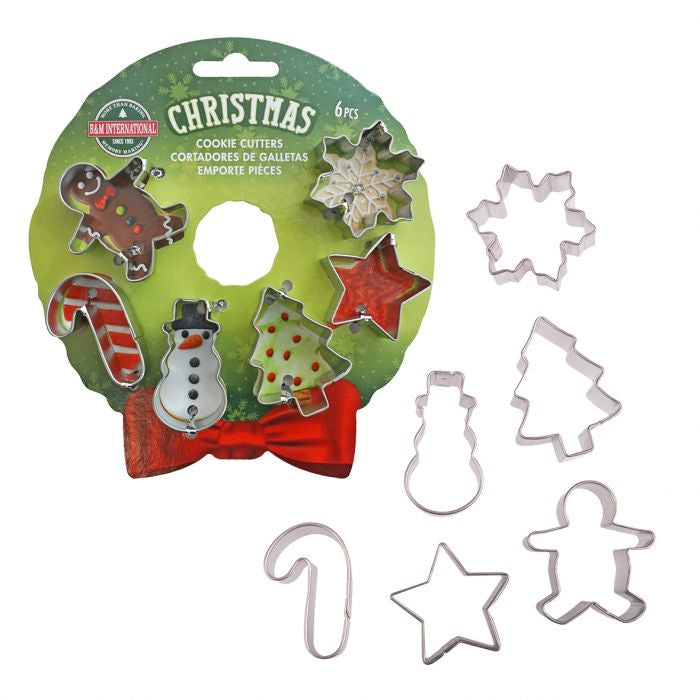 R&M Xmas Mini Wreath Cookie Cutter Set 6