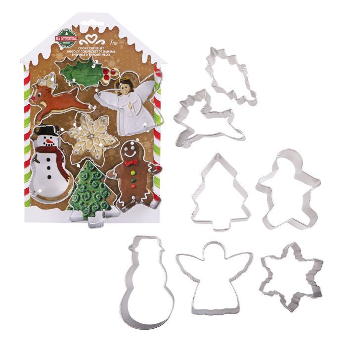 R&M Xmas Cookie Cutter Carded Set of 7