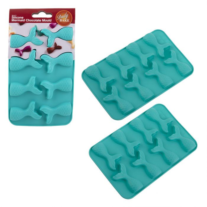 Daily Bake Set of 2 Silicone Mermaid Chocolate Mould
