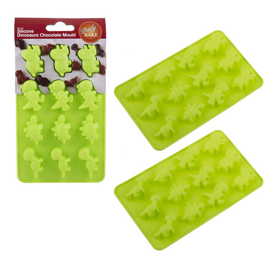 Daily Bake Set of 2 Silicone Dinosaur Chocolate Mould