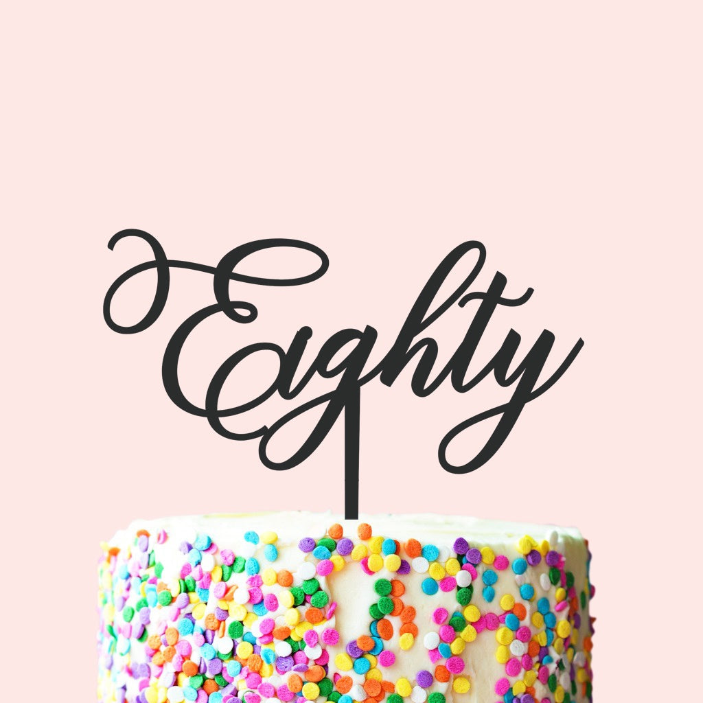 Etched Eighty Cake Topper - Nella Font