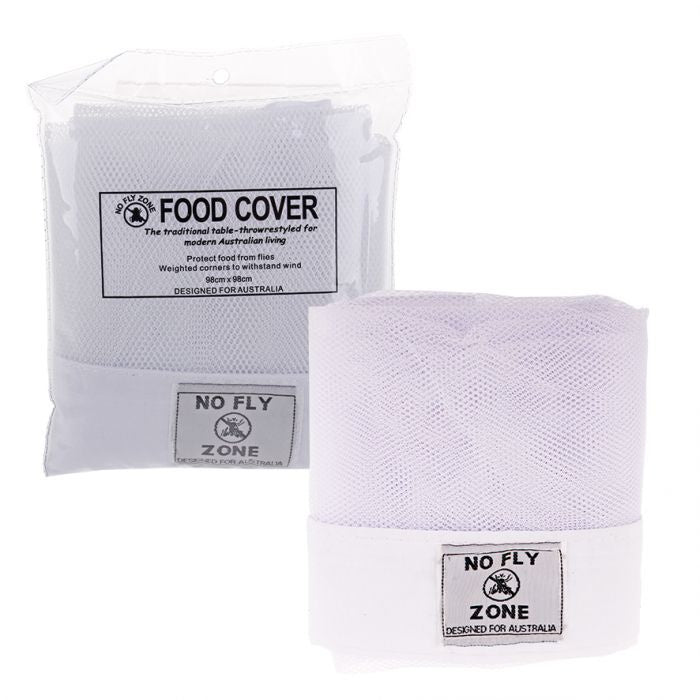 No Fly Zone Table-Throw Food Cover White