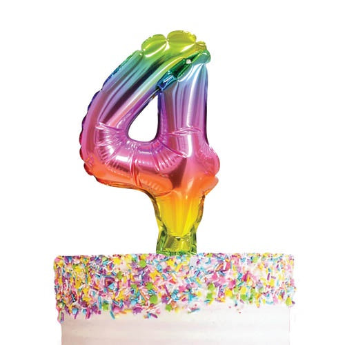 Mini Balloon Topper - Rainbow Number 4
