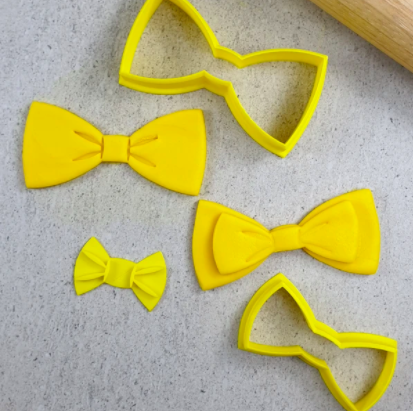 Custom Cookie Cutters Bow Tie and Emma Bow Embosser & 2x Cutter