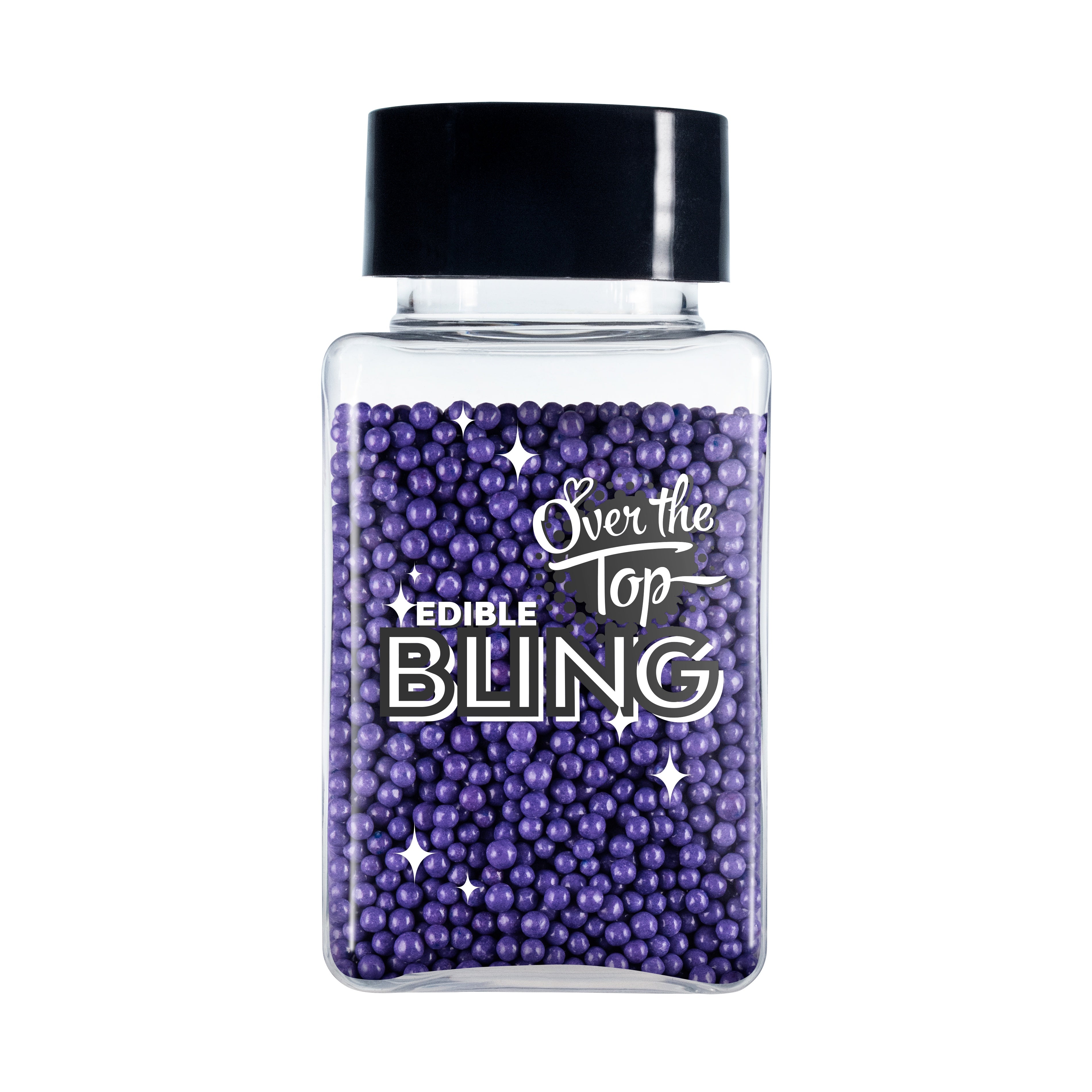 Over The Top Edible Bling Sprinkles - Non Pareils Purple 60g