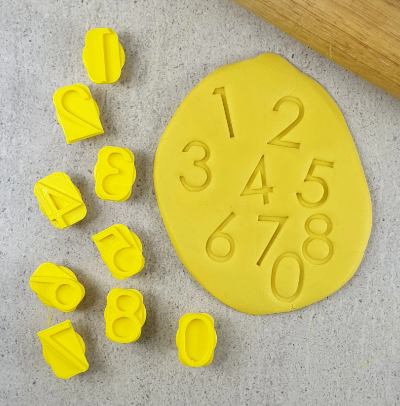 Custom Cookie Cutter Number Stamp Set