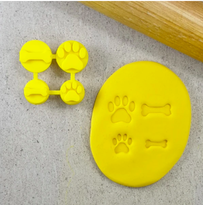 Custom Cookie Cutters Dog Bone & Paw Embosser Embosser Set