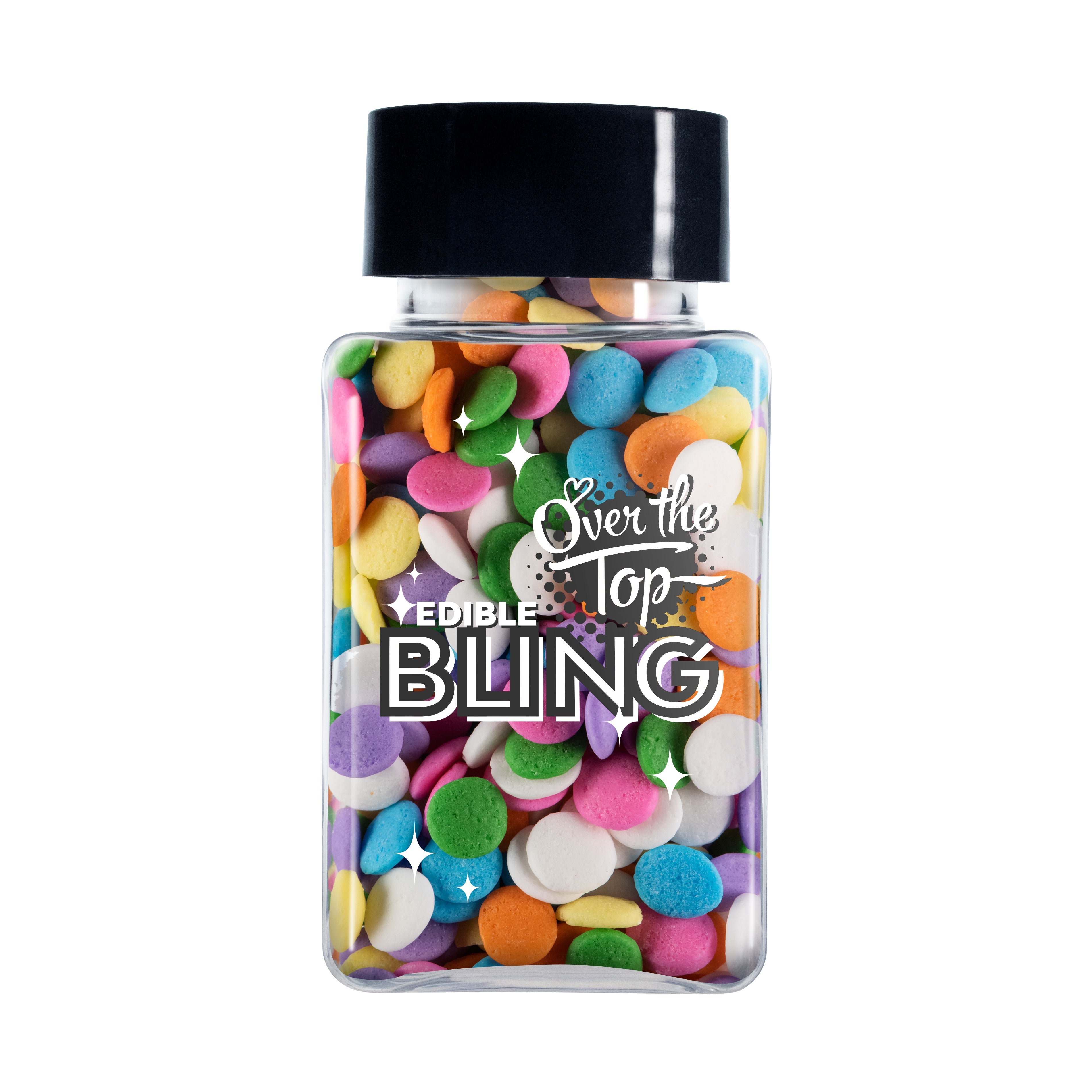 Over The Top Edible Bling Sprinkles - Pastel Confetti Large 55g