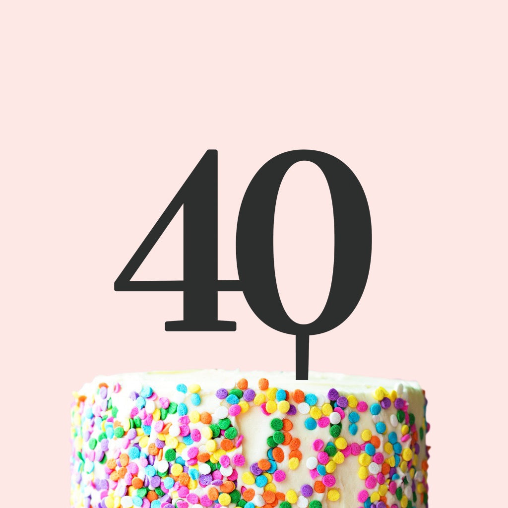 Etched 40 Cake Topper - Kancas Font
