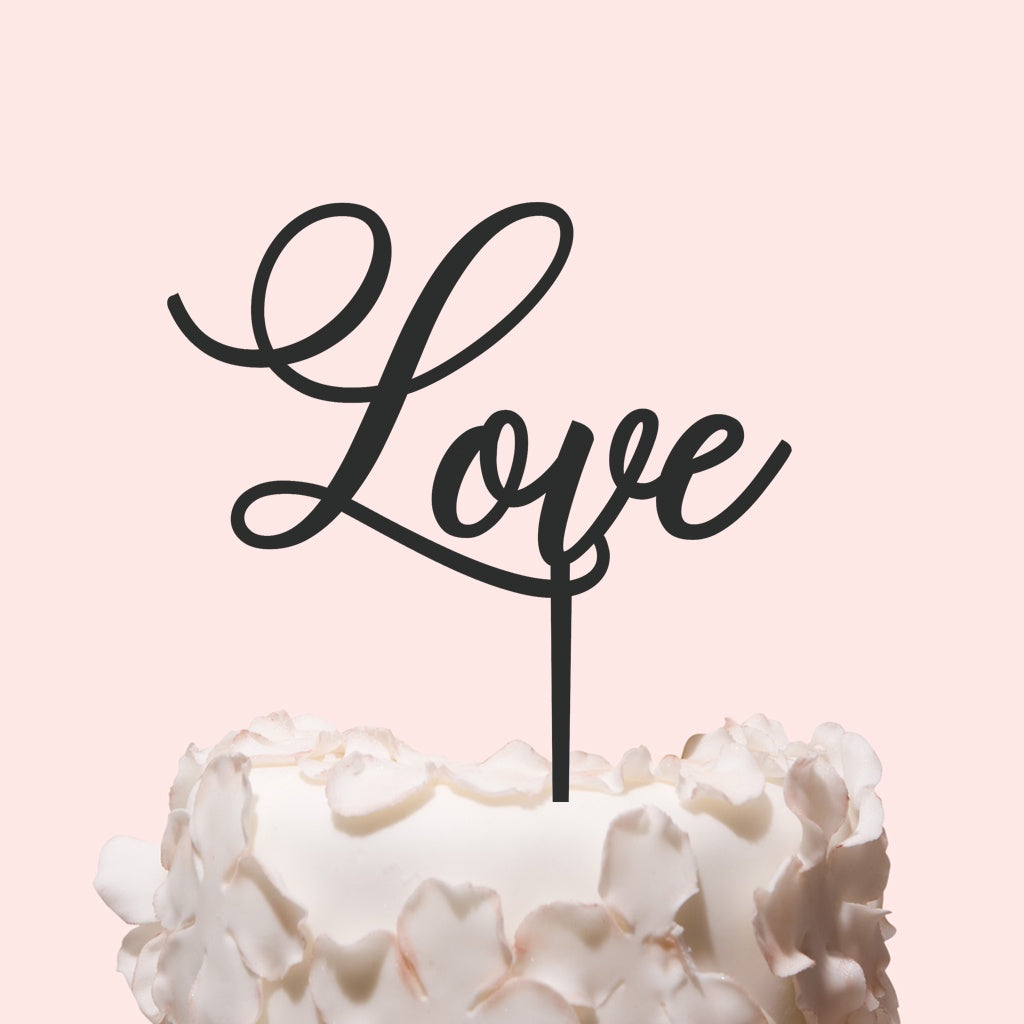 Etched Love Cake Topper - Nella Font