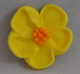 5 Petal Blossom - Lemon 33mm (Large) Pack of 6