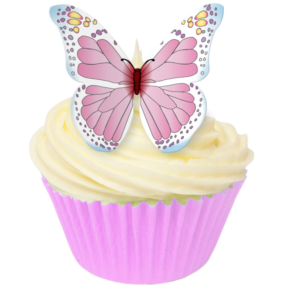 CDA Edible  Butterflies Pink, White and Baby Blue