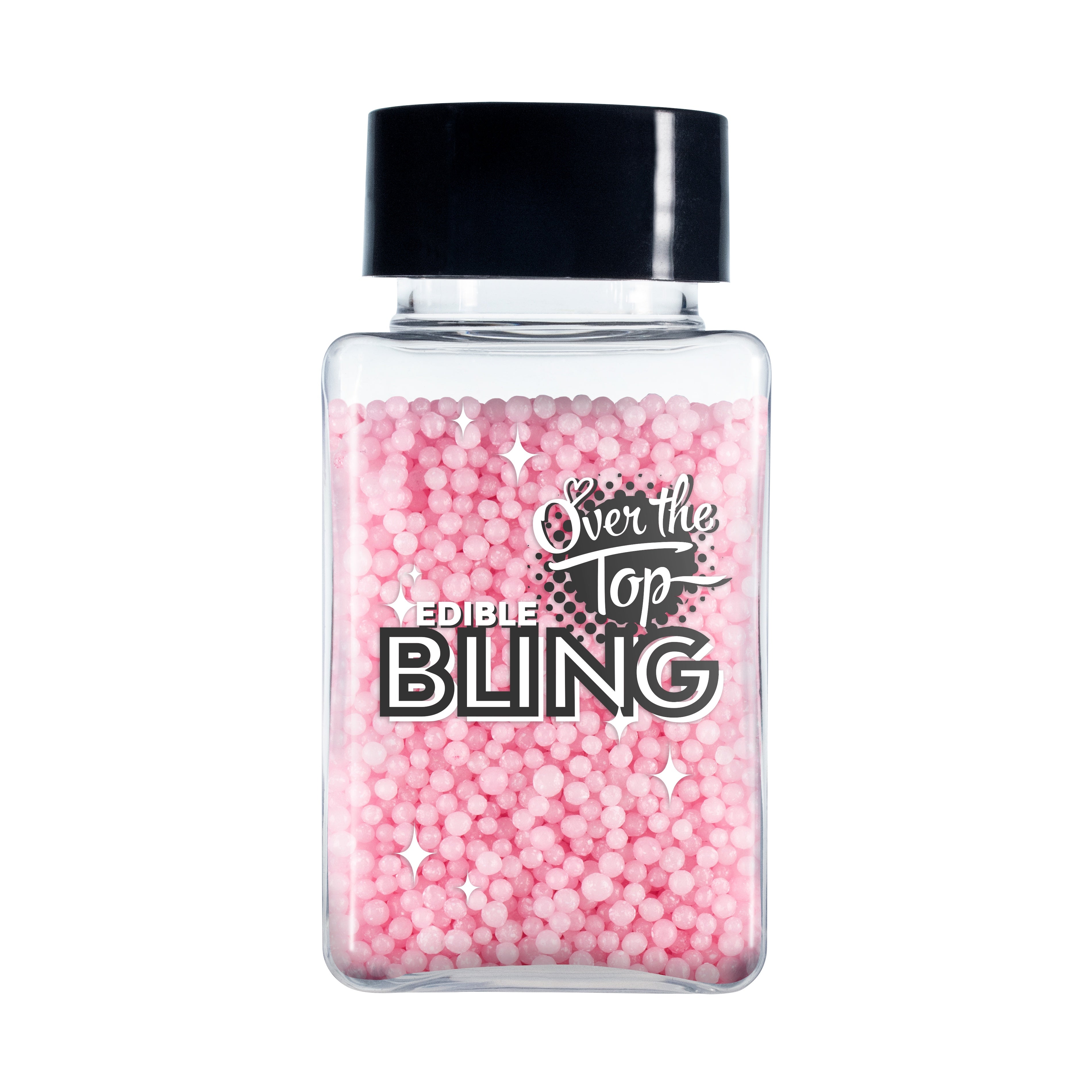 Over The Top Edible Bling Sprinkles - Non Pareils Pink 60g
