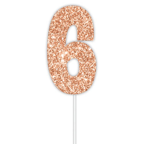 Glitter Rose Gold - #6 Cake Topper