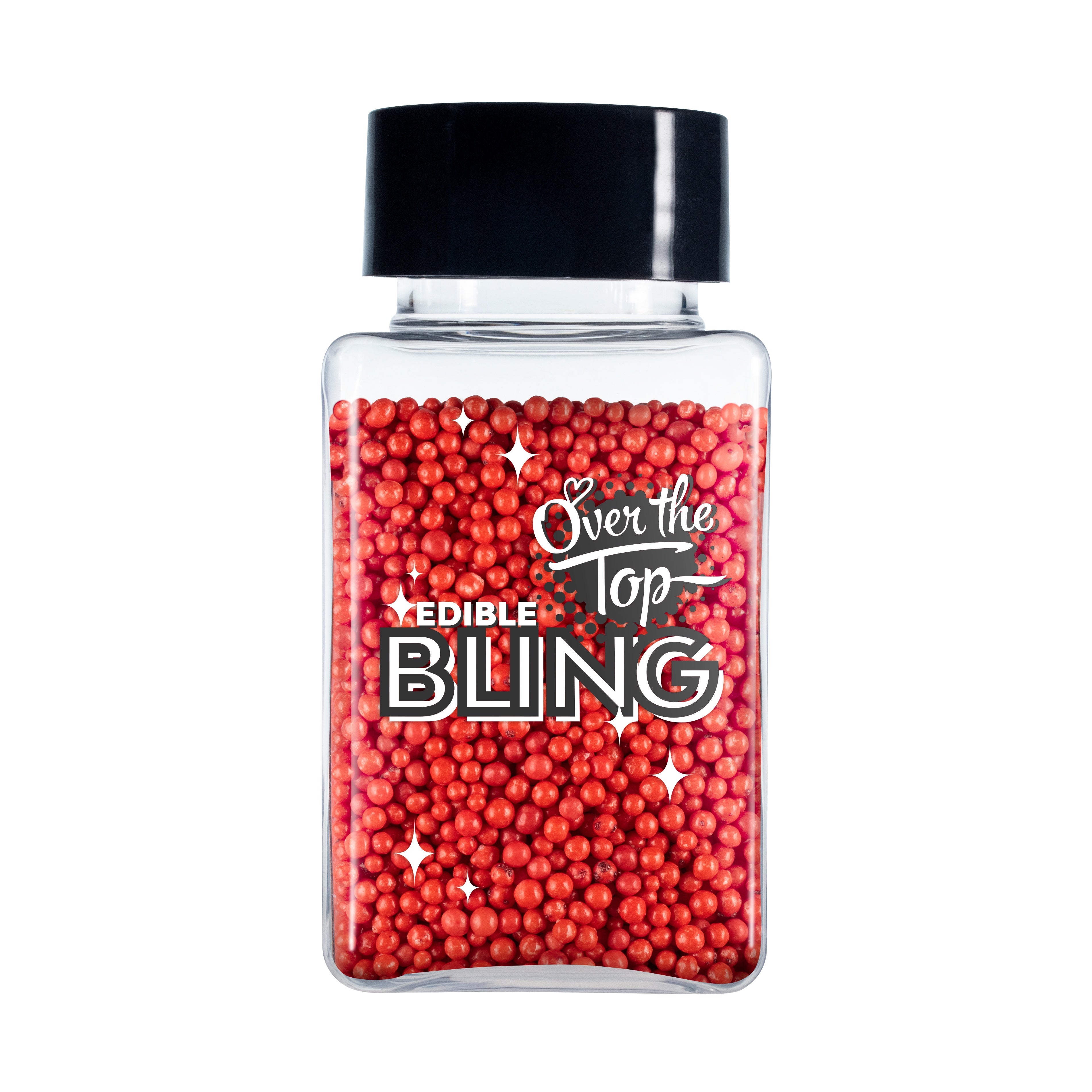 Over The Top Edible Bling Sprinkles - Non Pareils Red 60g