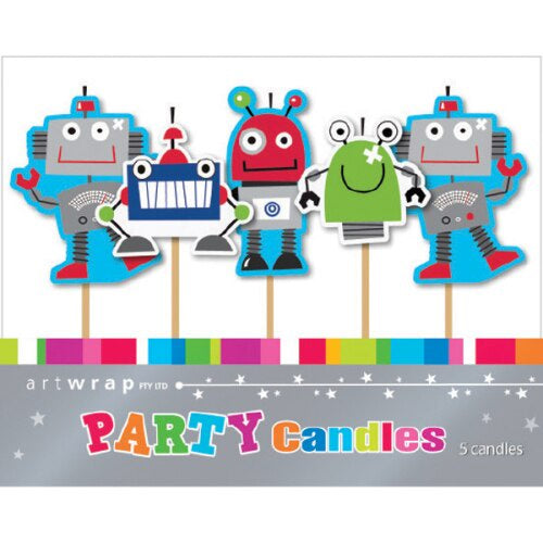 Cheeky robots candles - 5 pack