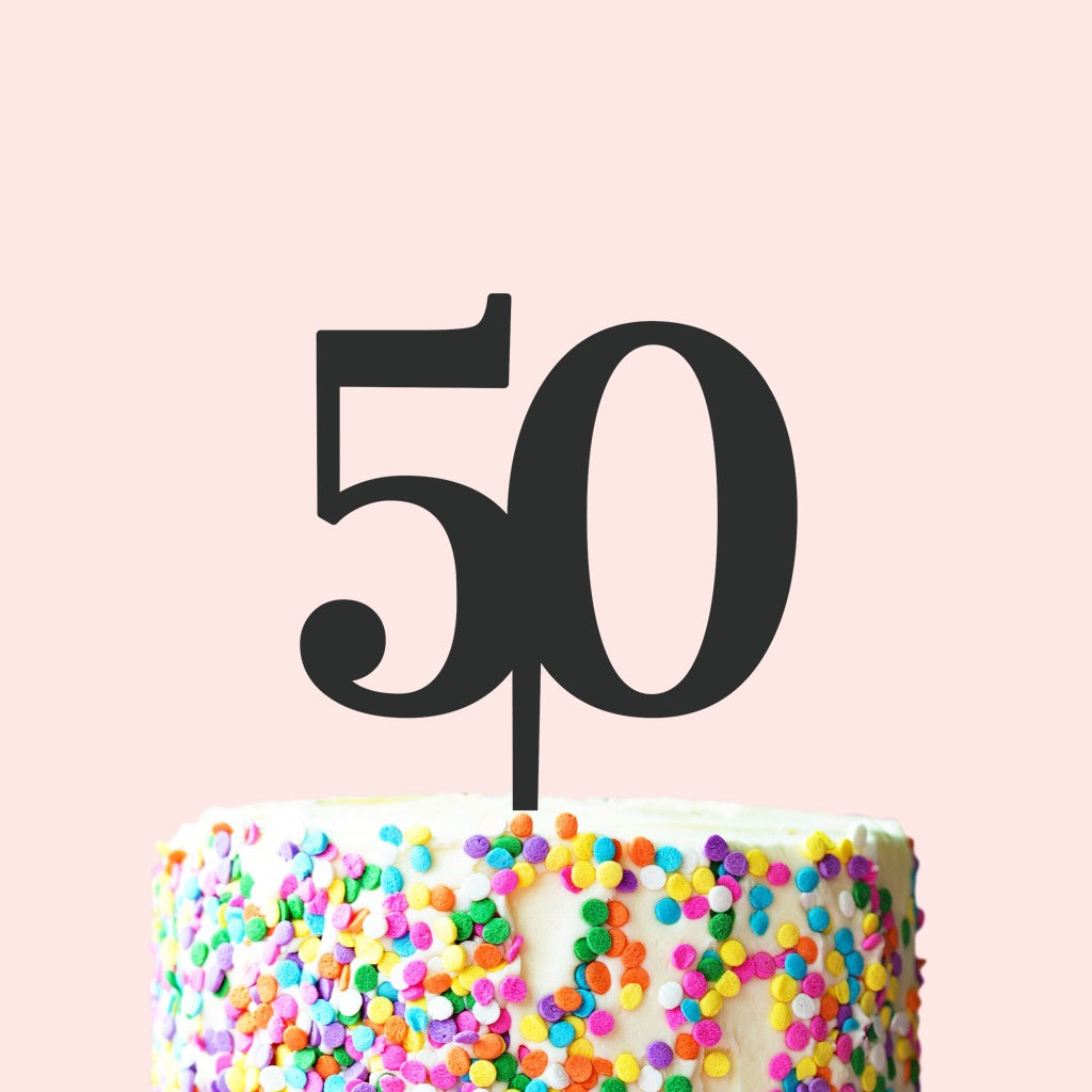 Etched 50 Cake Topper - Kancas Font