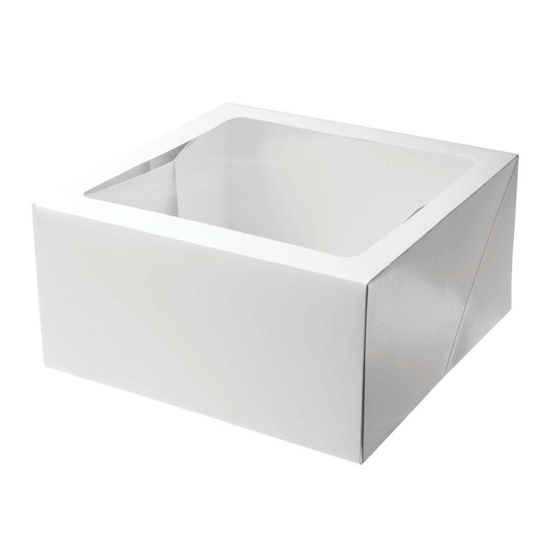 Mondo White Cake Box 6" Tall - 12x12x6
