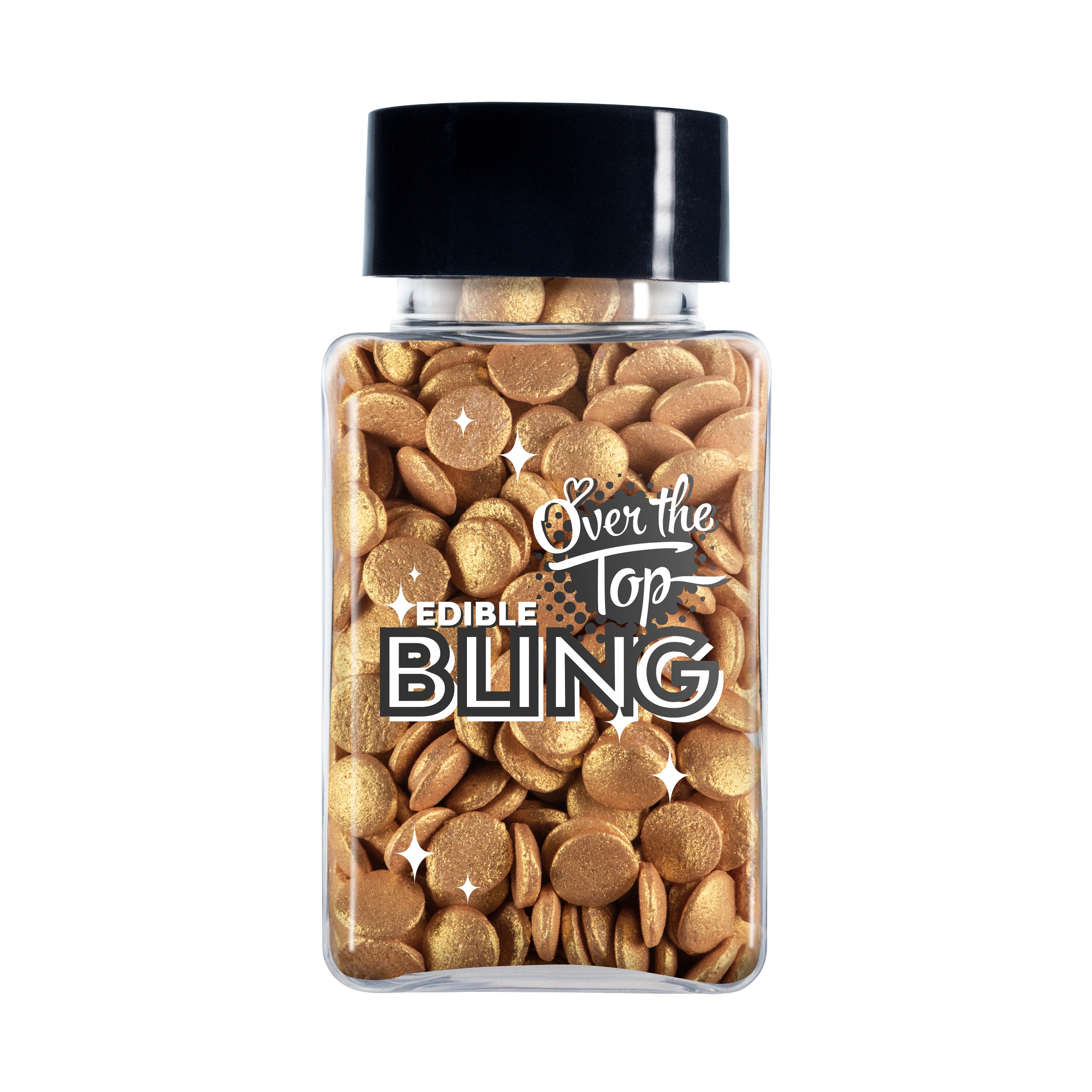 Over The Top Edible Bling Sprinkles - Gold Confetti 55g