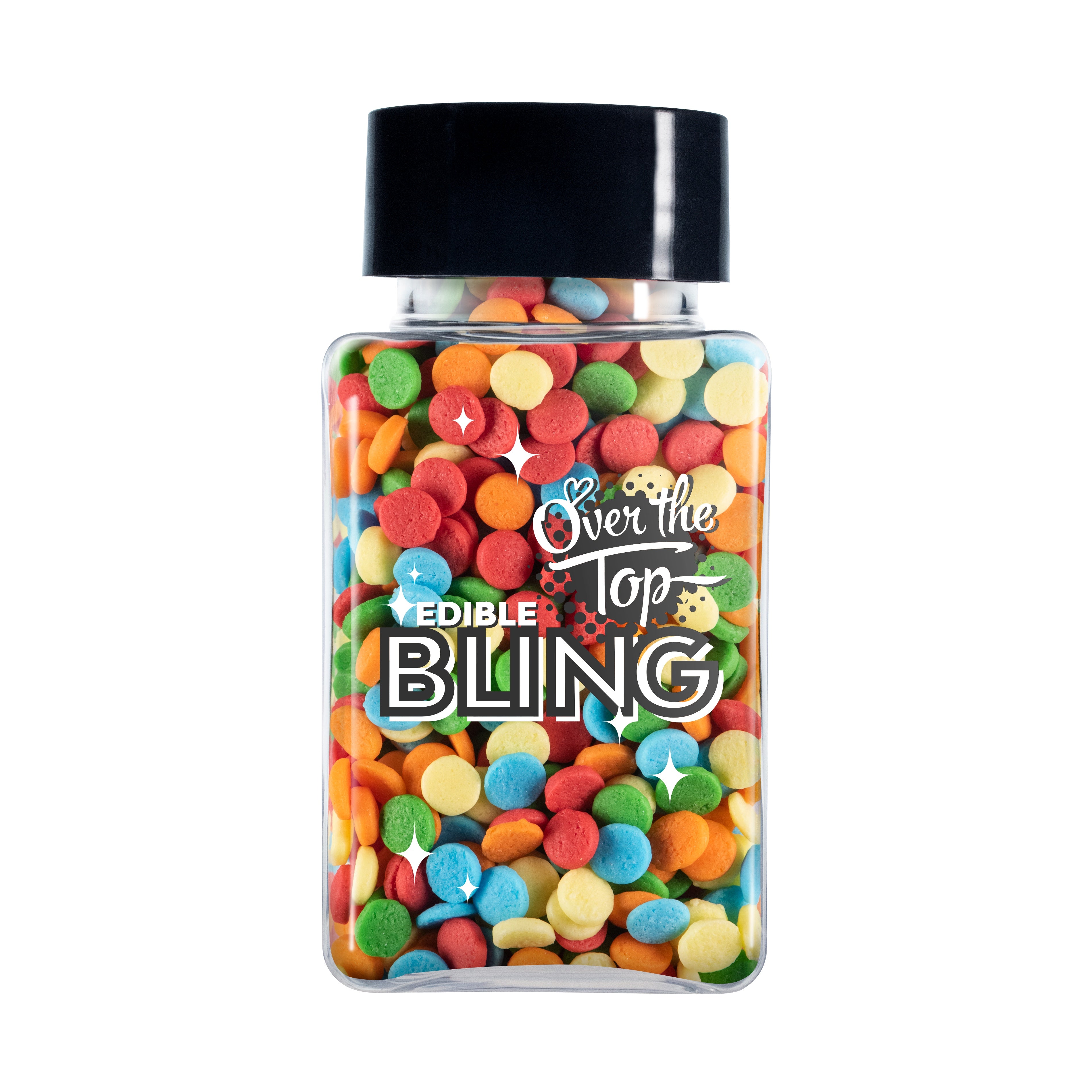 Over The Top Edible Bling Sprinkles - Bright Sequins 55g