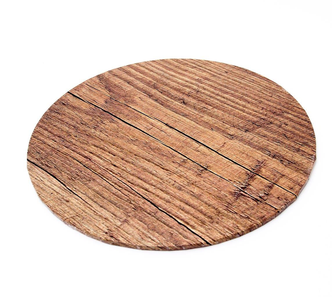 12" Cake Board Round - Wood Grain