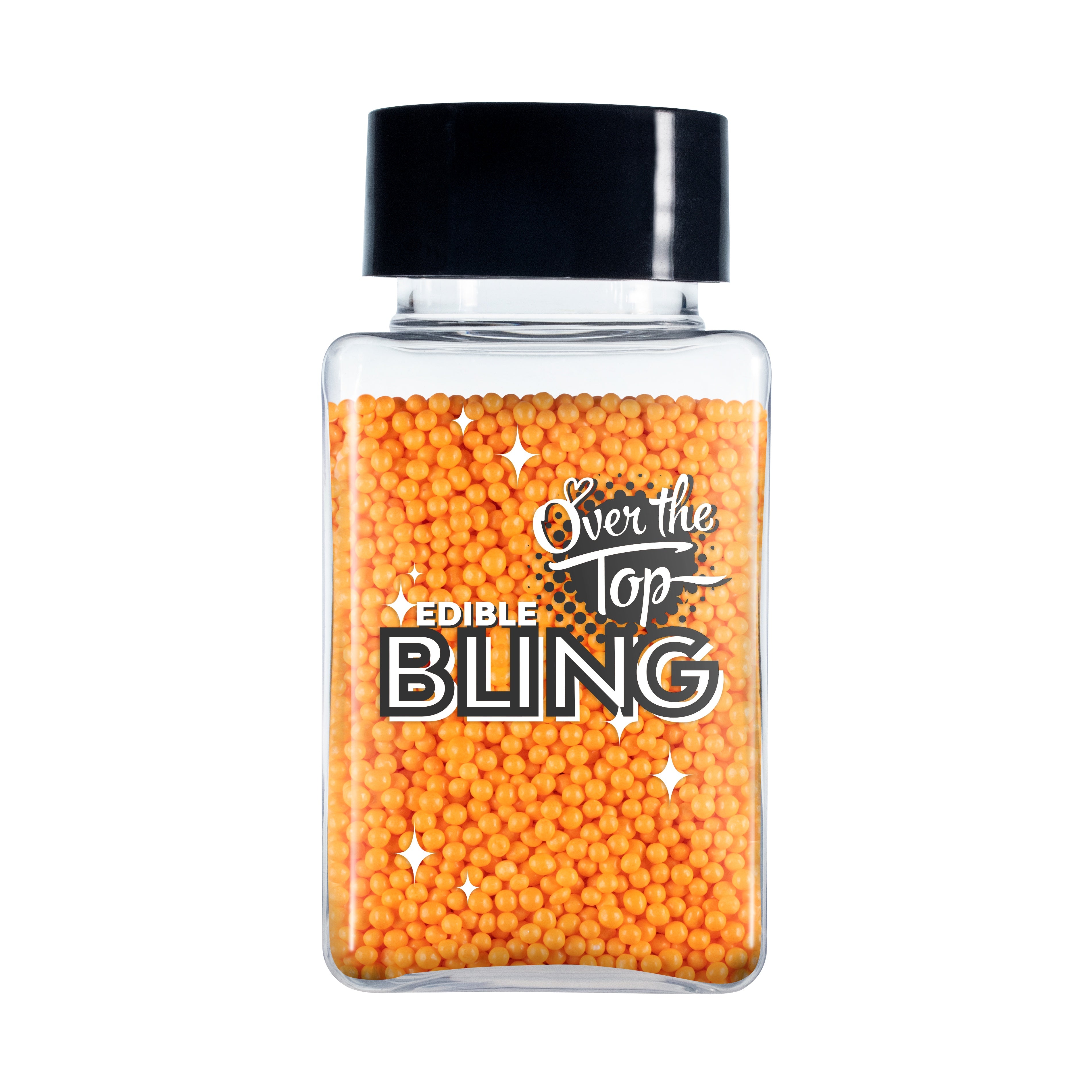 Over The Top Edible Bling Sprinkles - Non Pareils Orange 60g