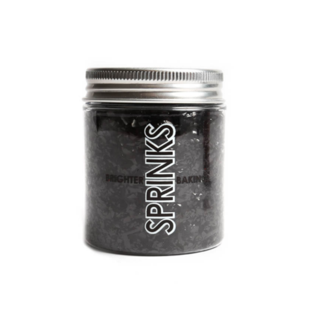 Black Glitter Flakes Sprinkles - Sprinks 25g