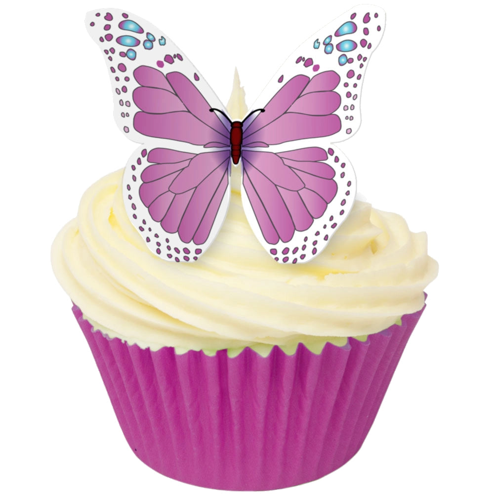 Edible Wafer Butterflies 12 Pack - Pink & Blue