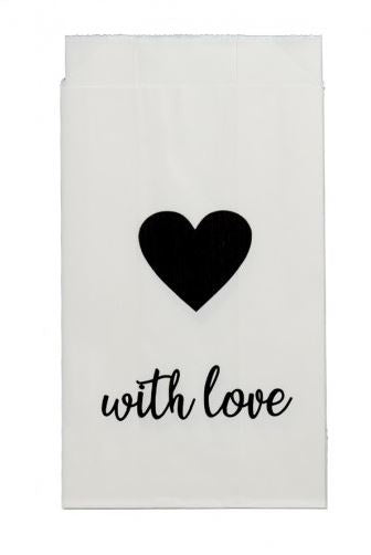Cake Bags - with Love Black 50 pack