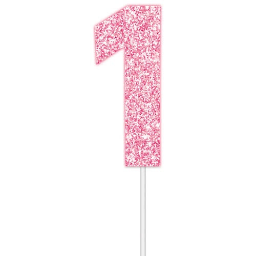 Glitter Pink - #1 Cake Topper