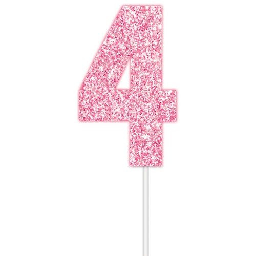Glitter Pink - #4 Cake Topper