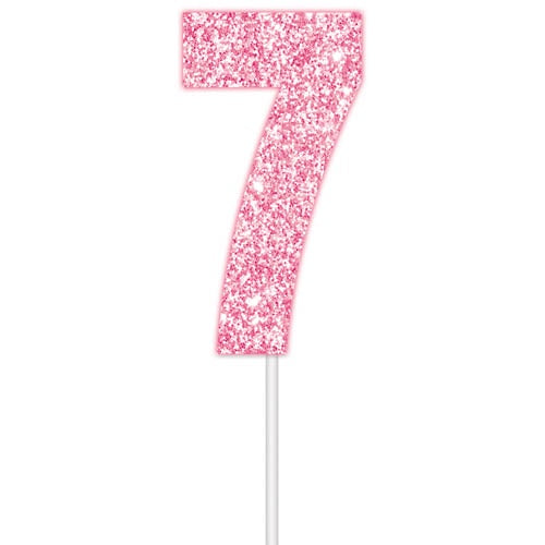 Glitter Pink - #7 Cake Topper