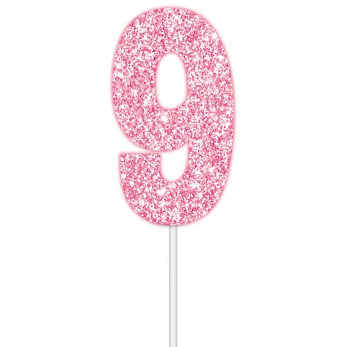 Glitter Pink - #9 Cake Topper