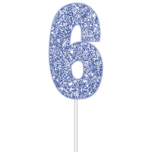 Glitter Blue - #6 Cake Topper