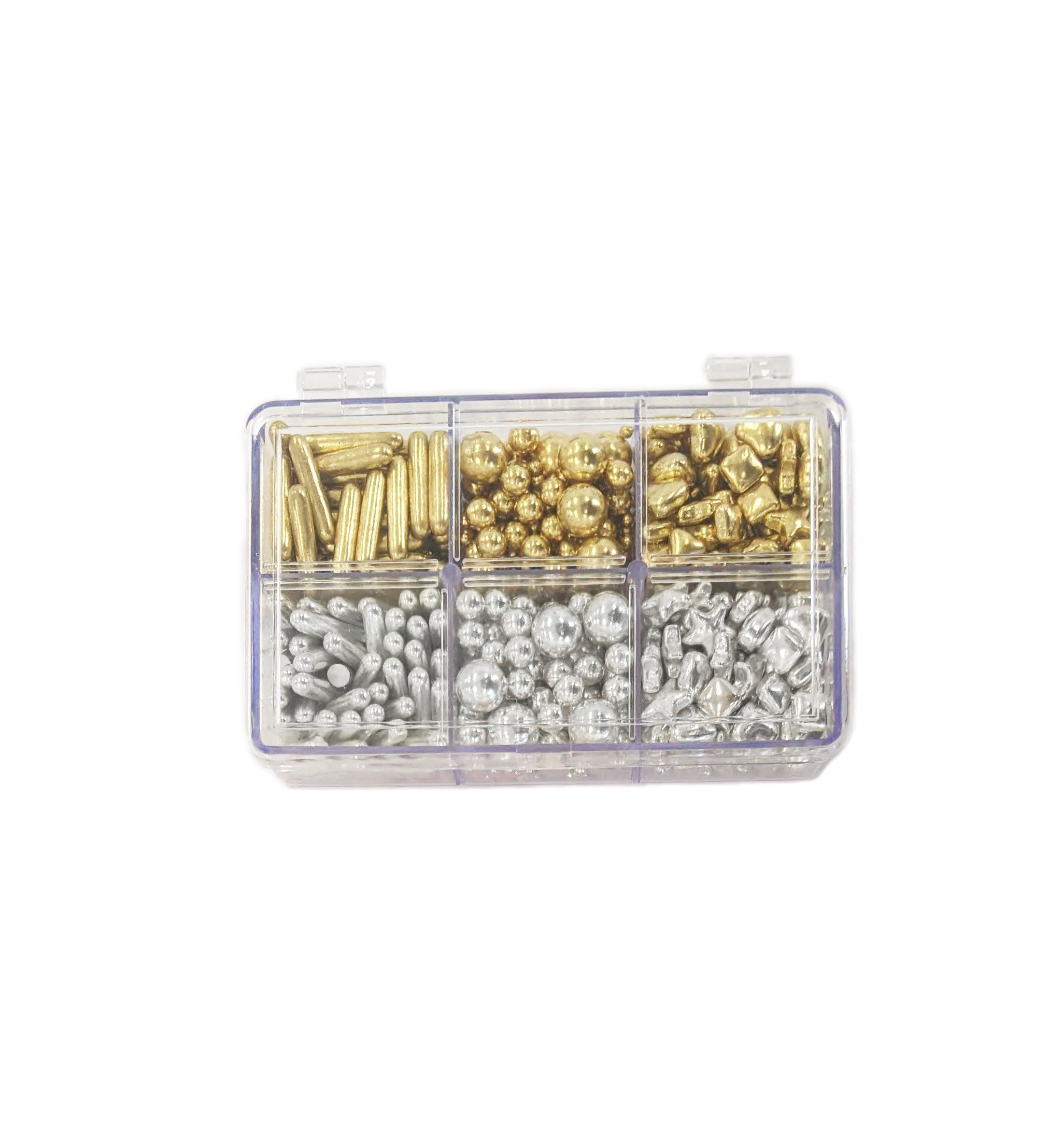Over The Top Edible Bling Metallic Bento Box Gold & Silver Sprinkles Mix 120g