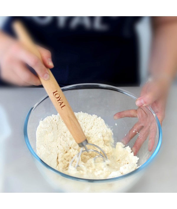 Danish Dough Whisk Wooden Handle