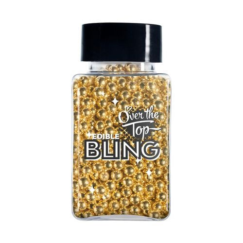 Over The Top Edible Bling Gold Pearls 4mm - 80g