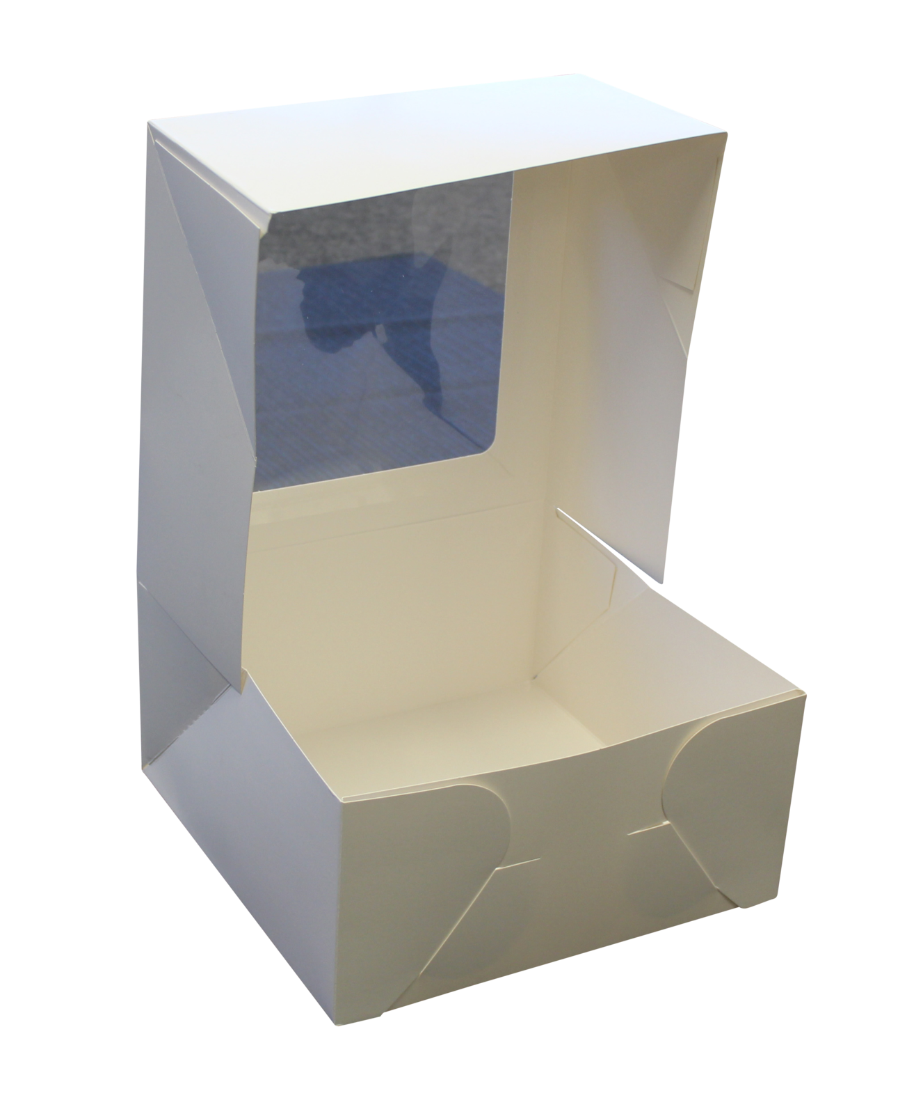 Cake Box - 8x8x4" White Pop Up, Small Window